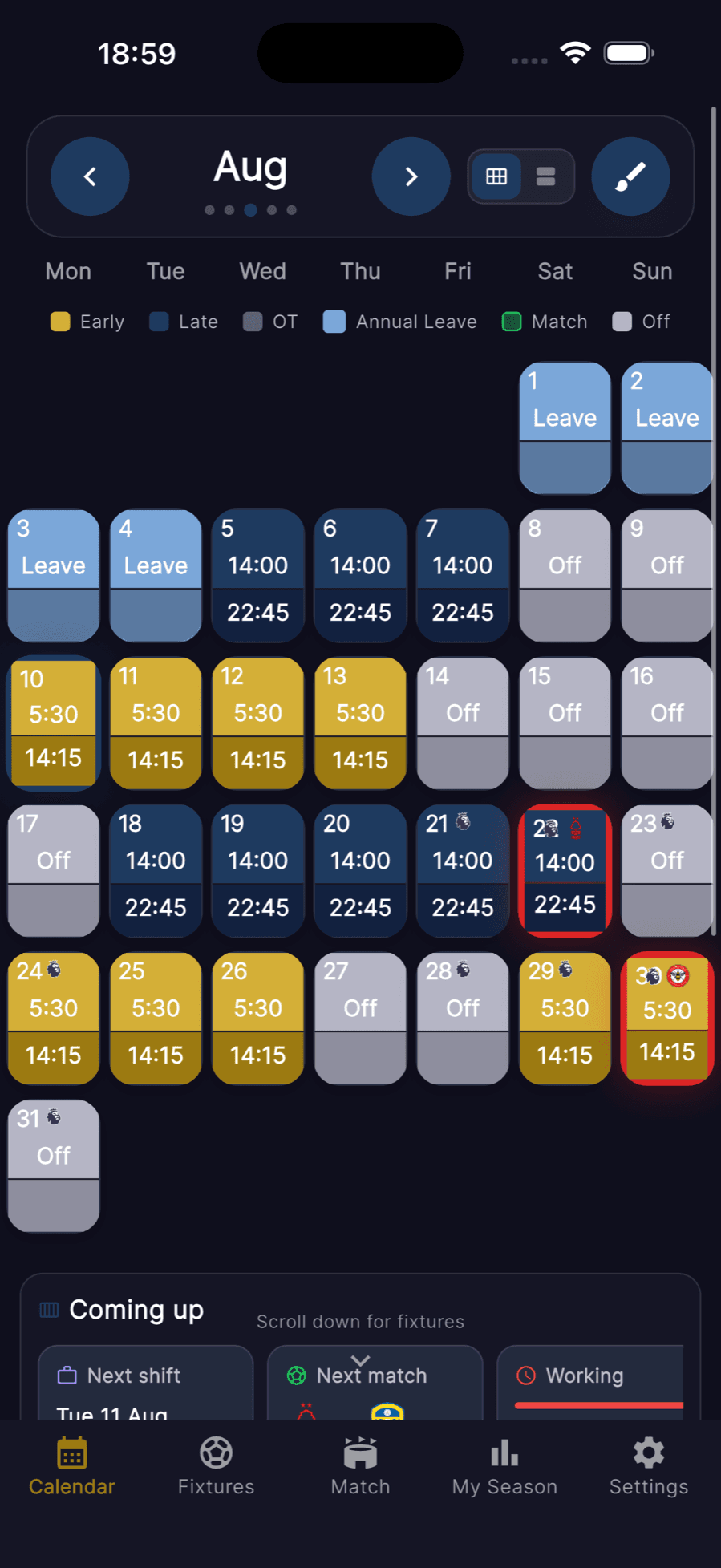 RotaMatch app screen 5